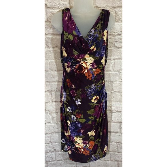 Ralph Lauren Dress 8 Floral Wrinkle Free Packable Travel Feminine Stretch 43 - Picture 1 of 9